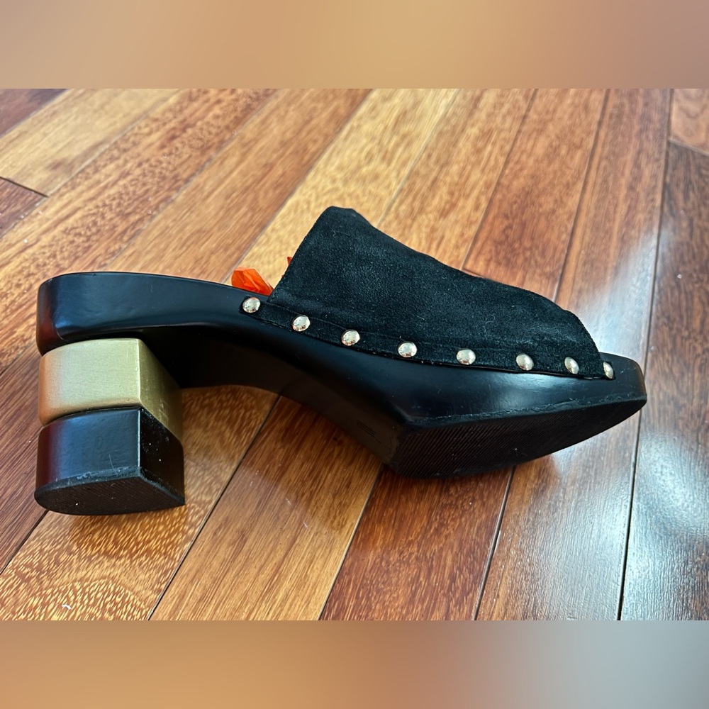 Vintage 1970’s Salvatore Ferragamo Black and Gold Mules EUC For age! Sz 10 - Picture 6 of 10